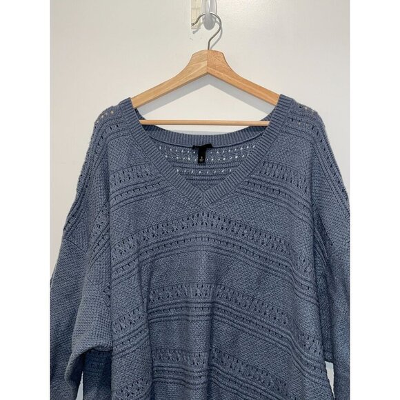 Torrid Blue Poinsettelle Crochet Short Sleeve Pullover Sweater Women's Size 5x - Picture 2 of 7